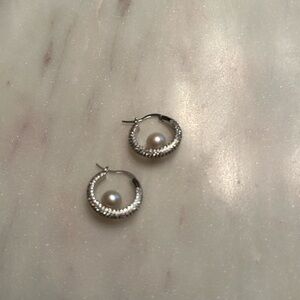 Pearl hoop earrings